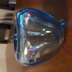 VTG Art Glass Apple Paperweight/Figure, Light Blue